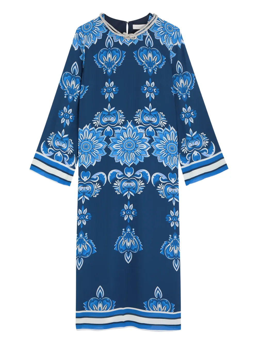 Borgo De Nor embellished floral midi dress - Blauw