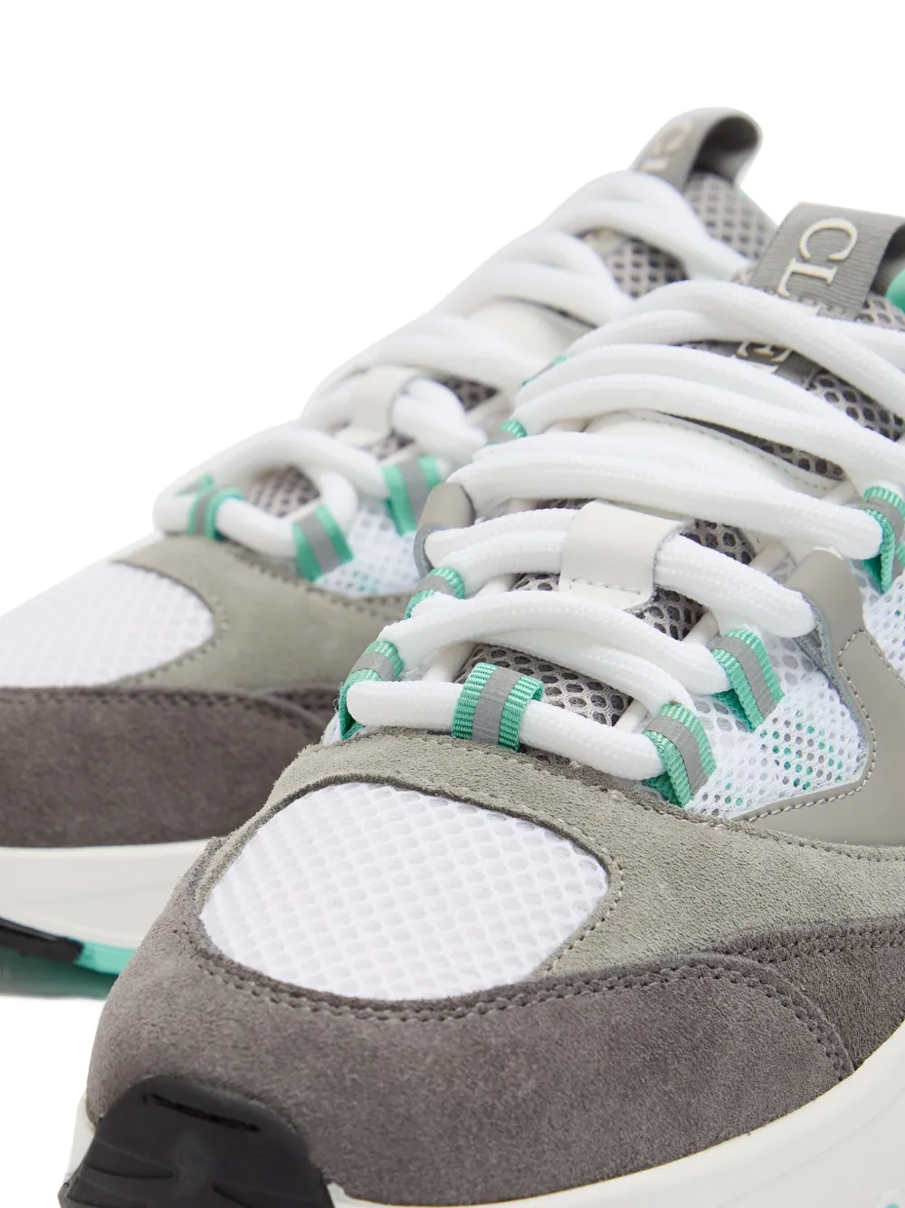 Cleens Aero Mesh-panels Suede Low-top Sneakers In Gray