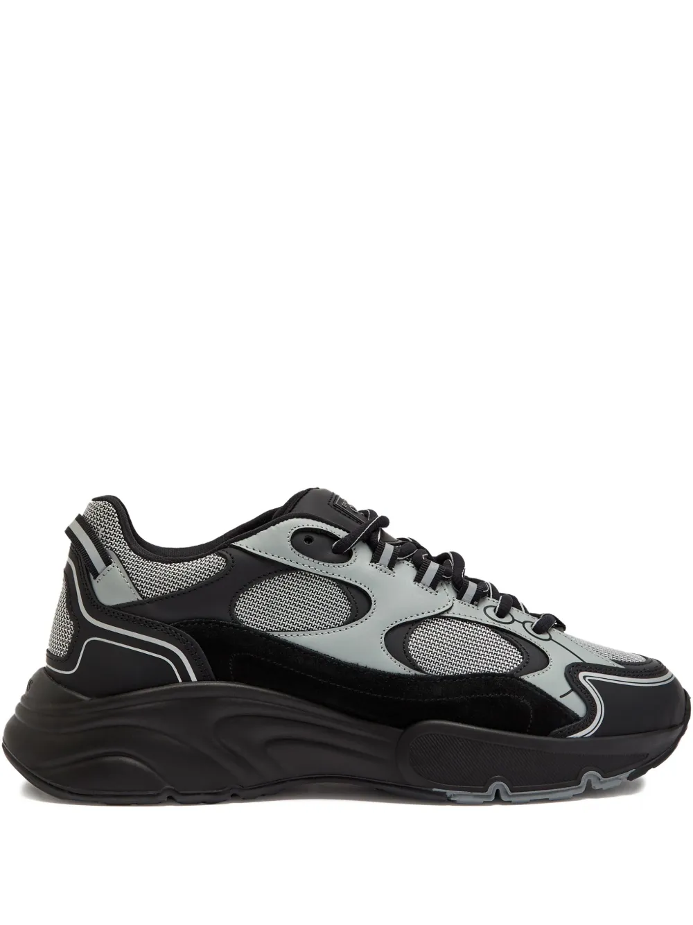 Cleens Pulse Mesh-panels Suede Low-top Sneakers In Gray