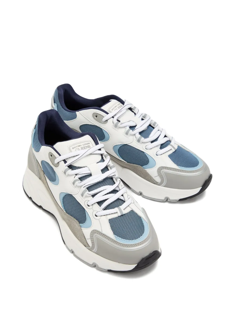 Cleens Pulse Runner Panelled Mesh Sneakers In Blue