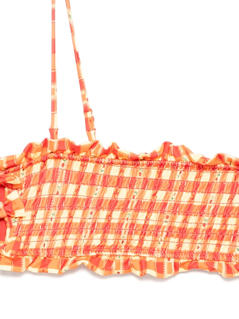  Damson Madder Shirred Bow Bikini Top - Orange 