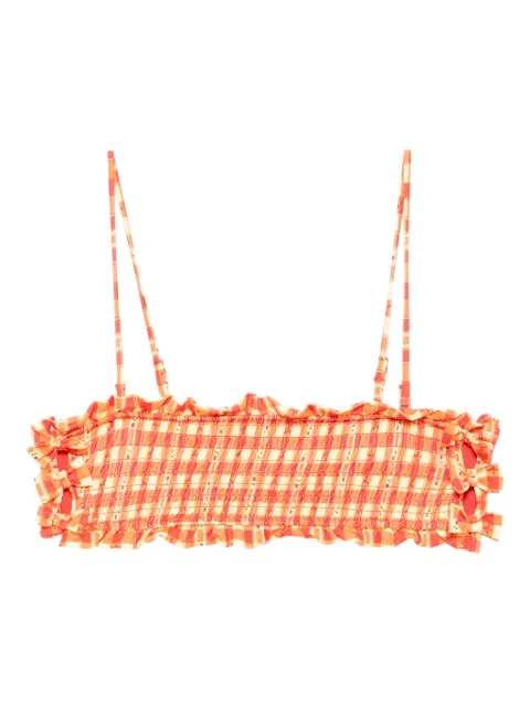 DAMSON MADDER shirred bow bikini top 
