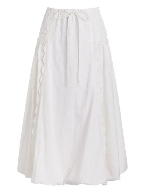 DAMSON MADDER eyelet-embroidery midi skirt