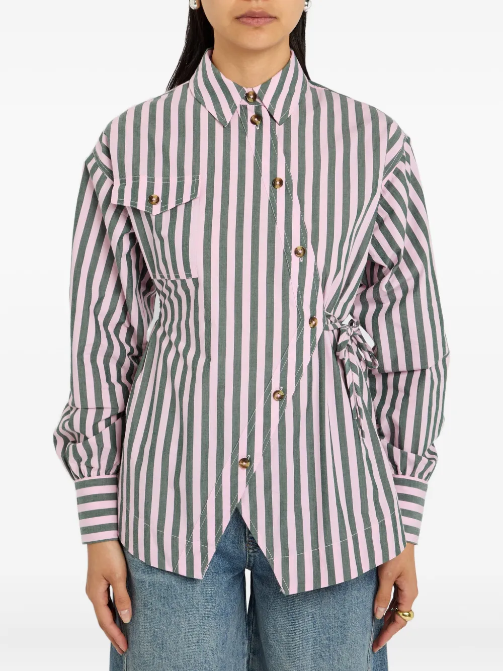 DAMSON MADDER Lux gestreepte blouse - Roze