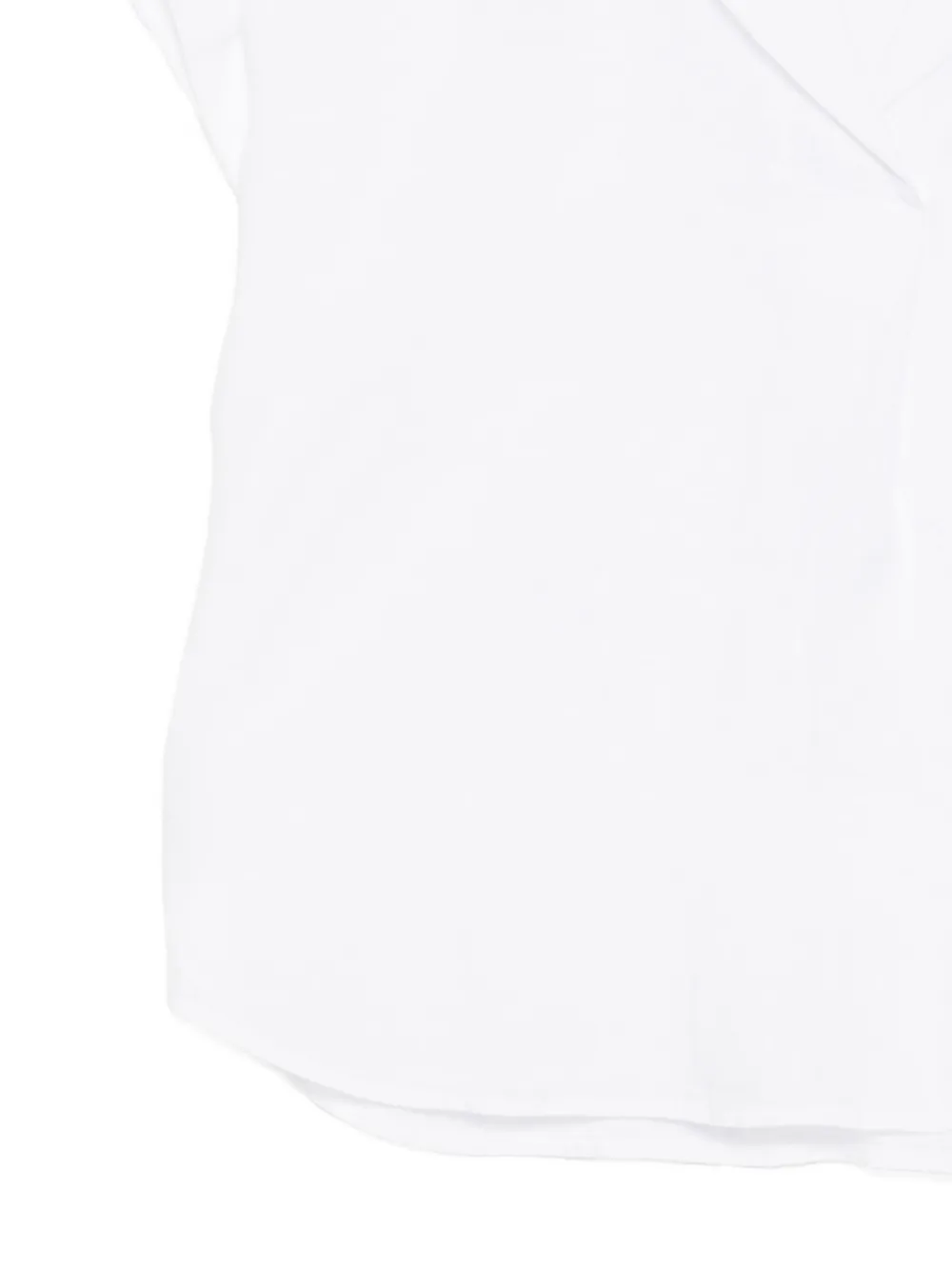 Eileen Fisher Silk Georgette Crepe Notch Collar Top In White