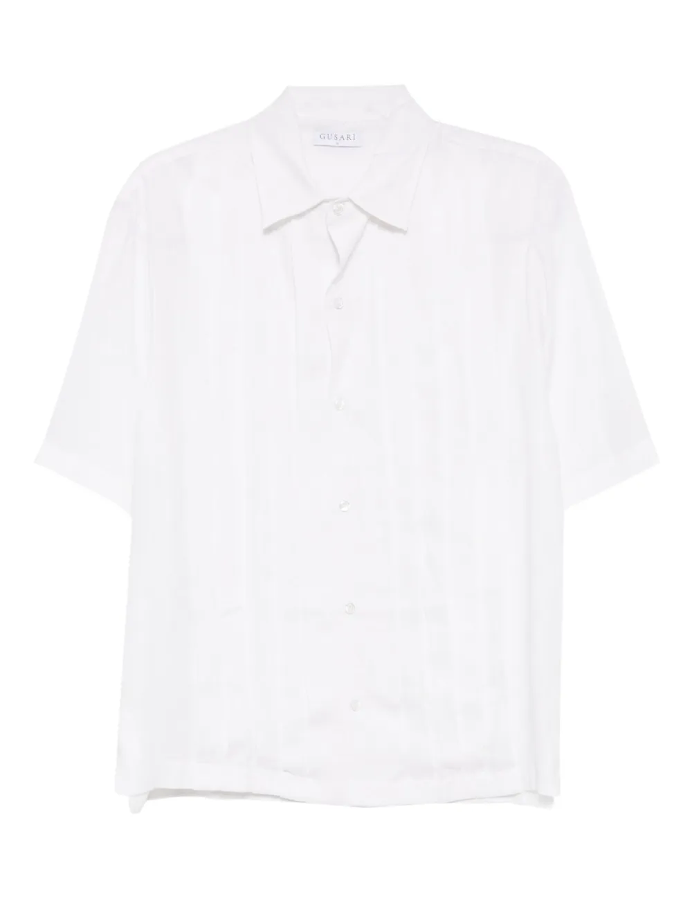 GUSARI pleated linen shirt | White | Image 1
