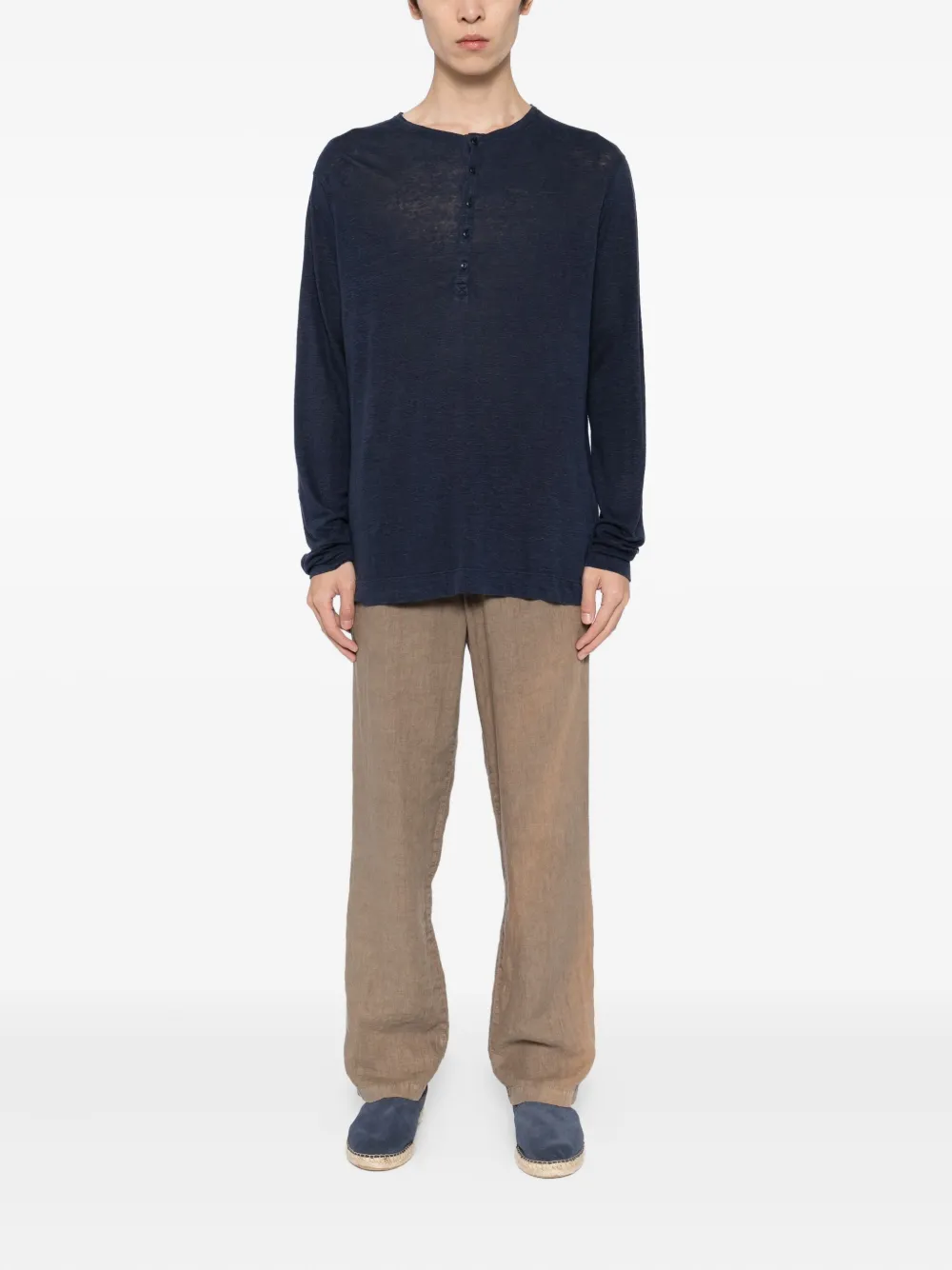 GUSARI linen henley T-shirt | T-Shirts | Image 2