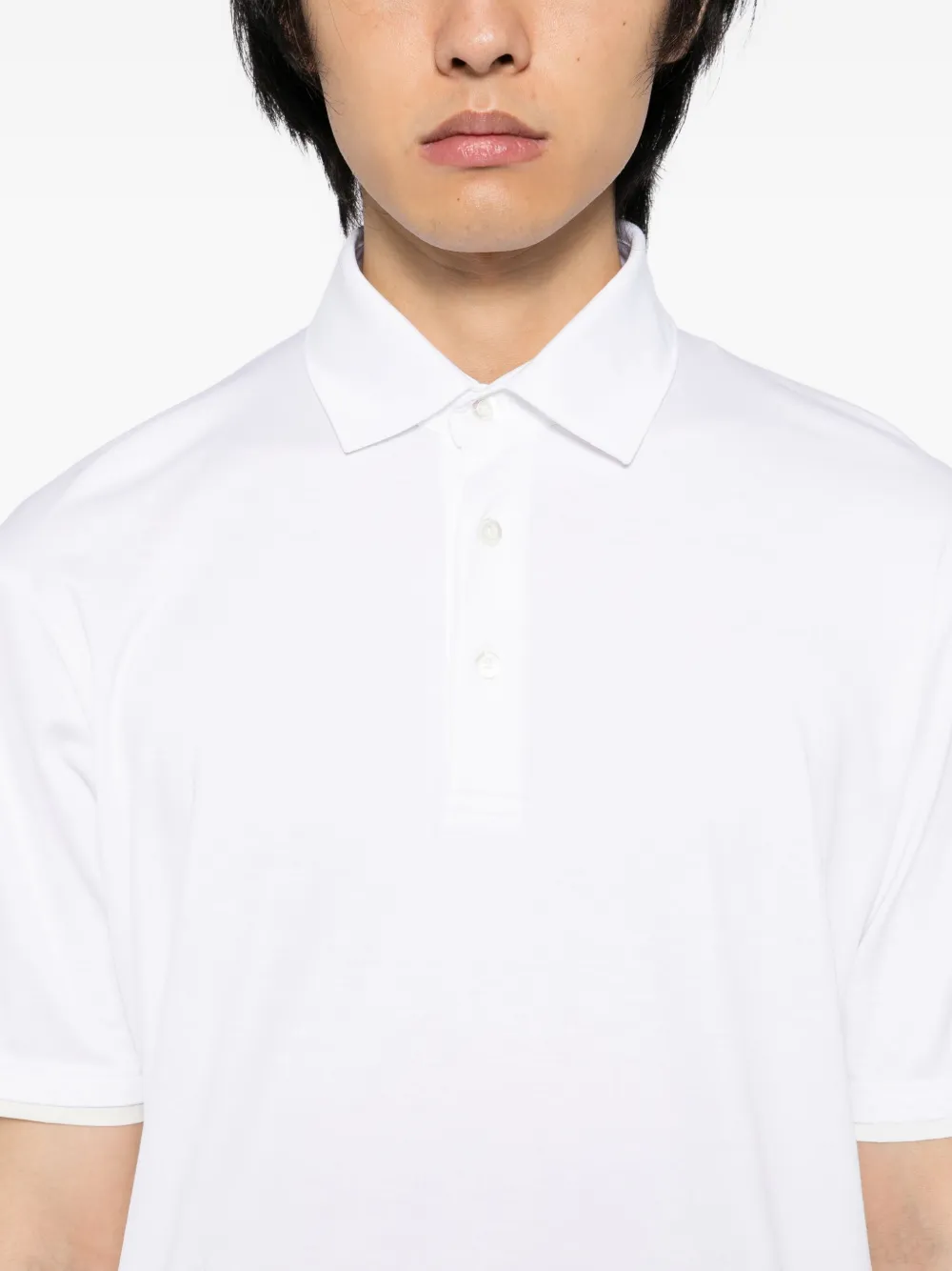 Herno Katoenen poloshirt met gelaagde mouwen Wit