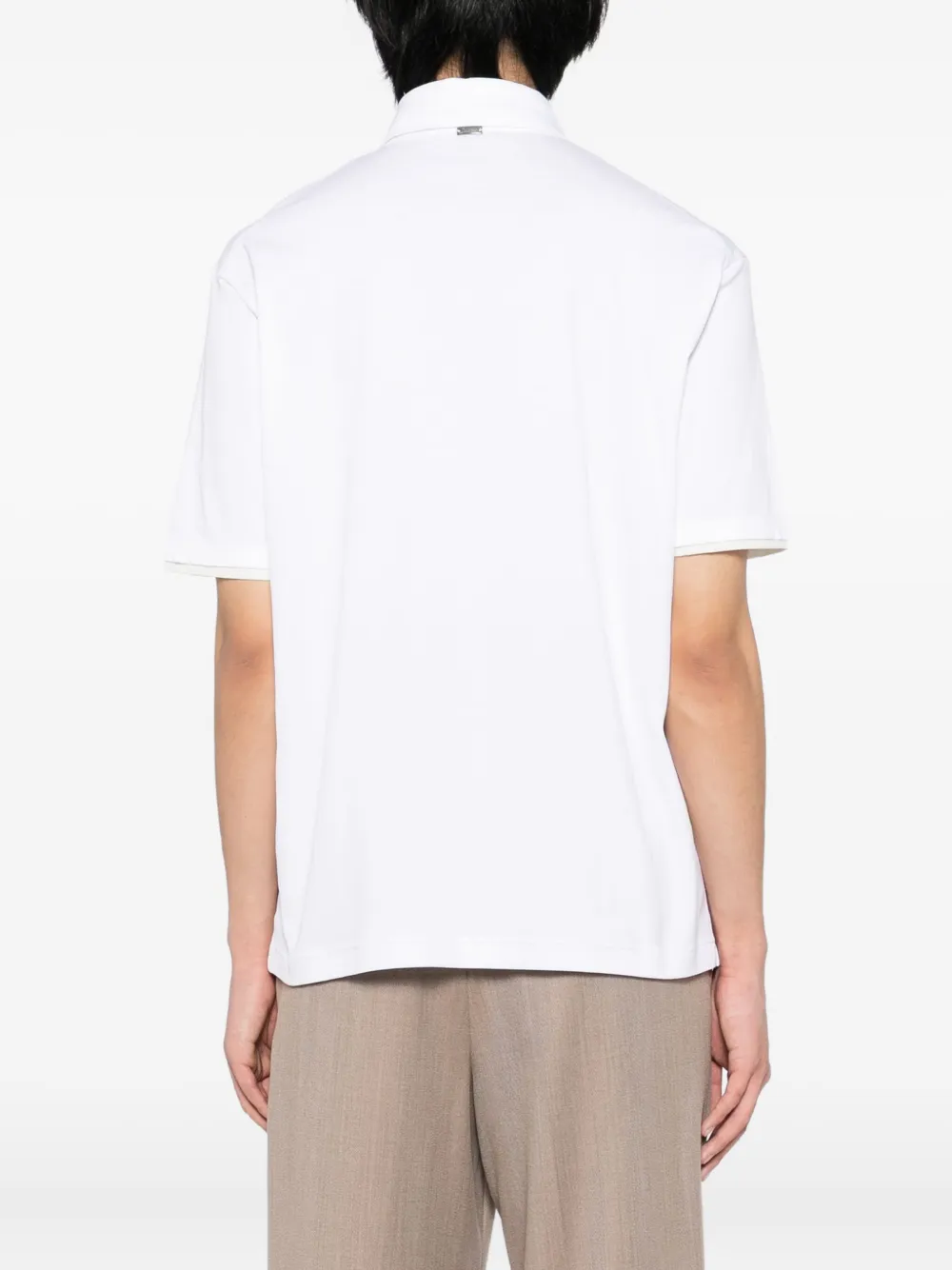 Herno Katoenen poloshirt met gelaagde mouwen Wit