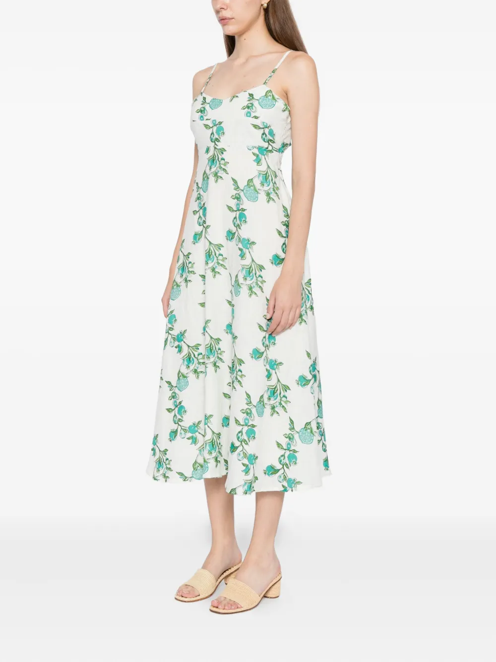 Hannah Artwear Elena Midi Dress In Pomegranate Jade In White