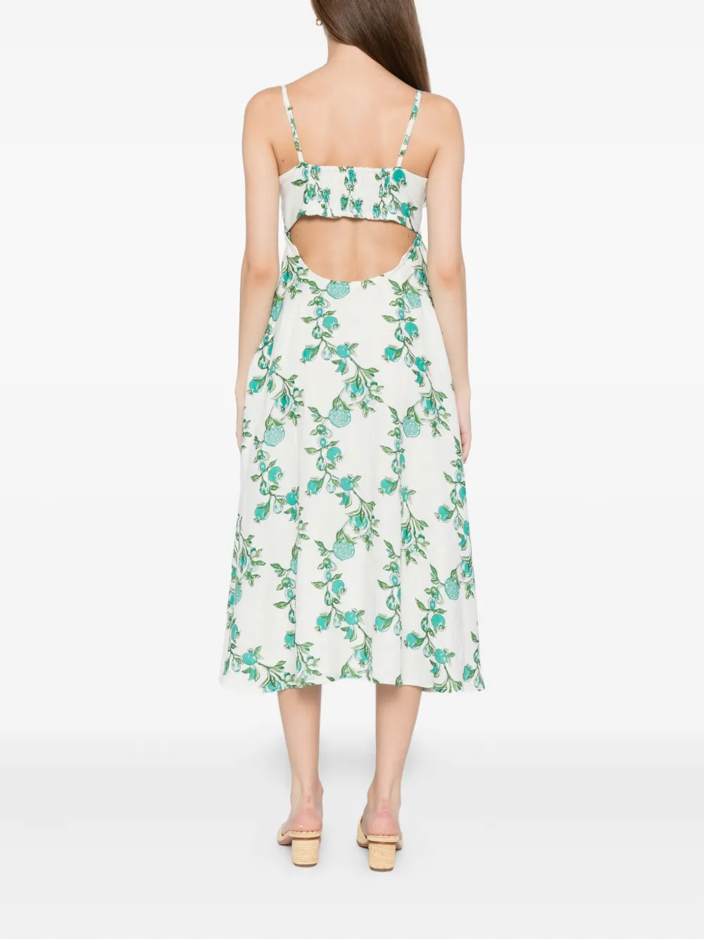 Hannah Artwear Elena Midi Dress In Pomegranate Jade In White