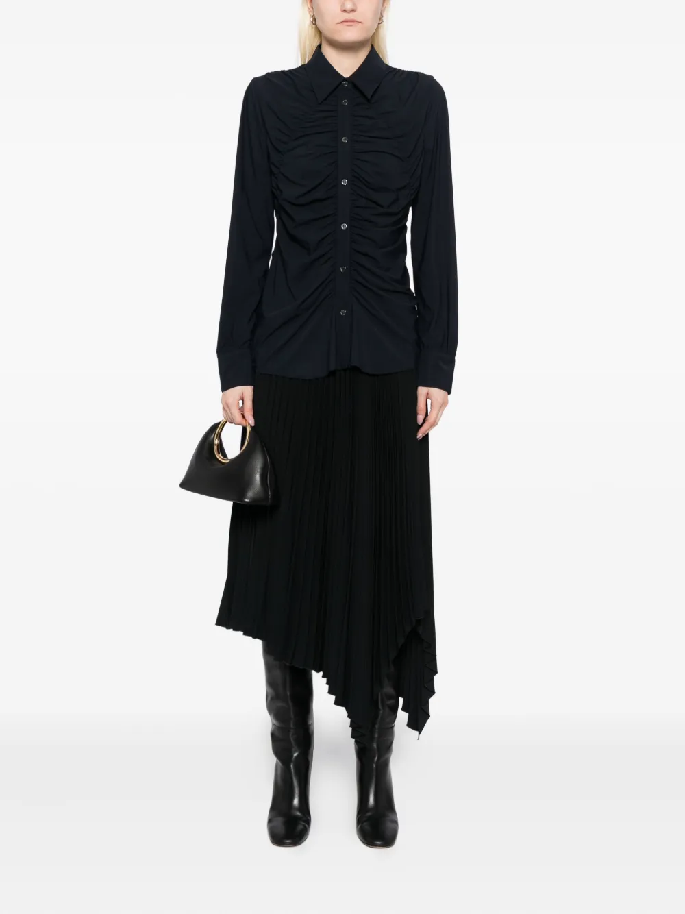 High Tether blouse met ruches - Zwart