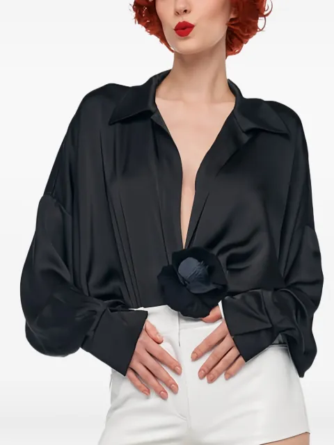 Norma Kamali top con aplique de flor