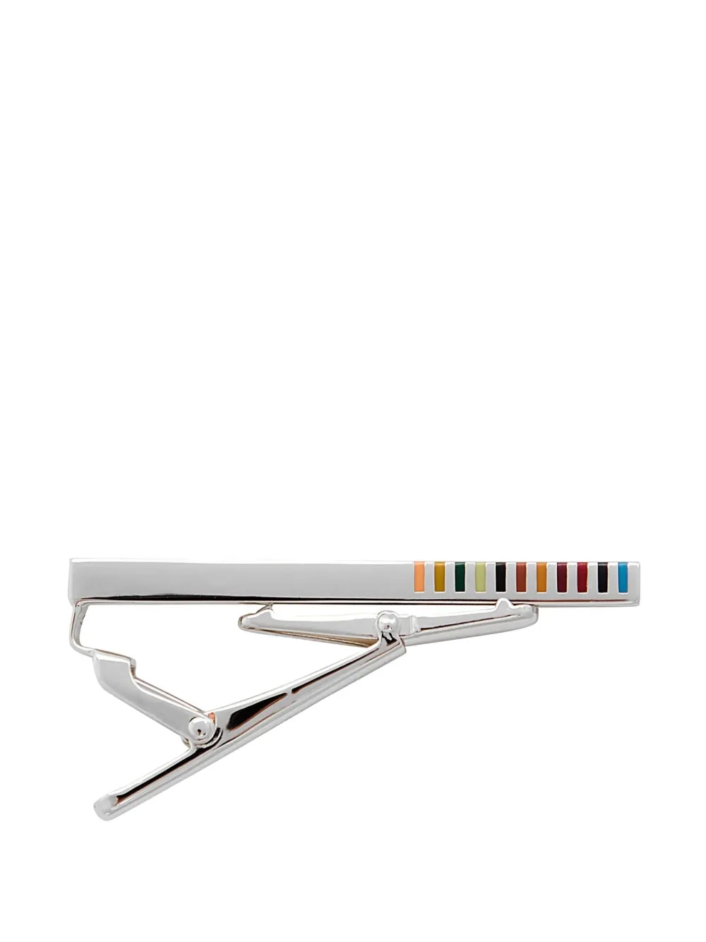 Paul Smith Signature Stripe Enamelled Tie Pin In Metallic