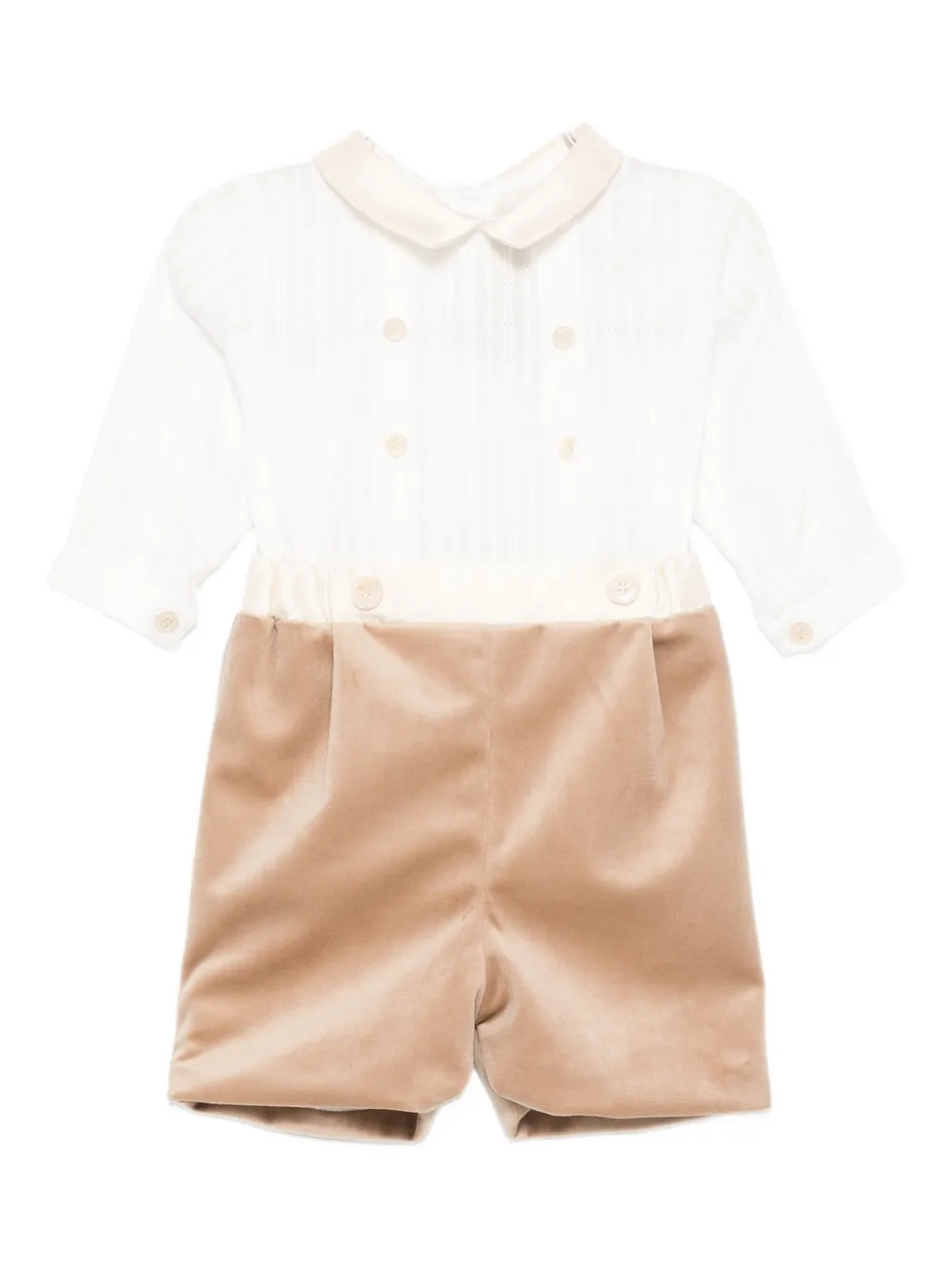 La Stupenderia Peter Pan-collar Jumpsuit In Neutral