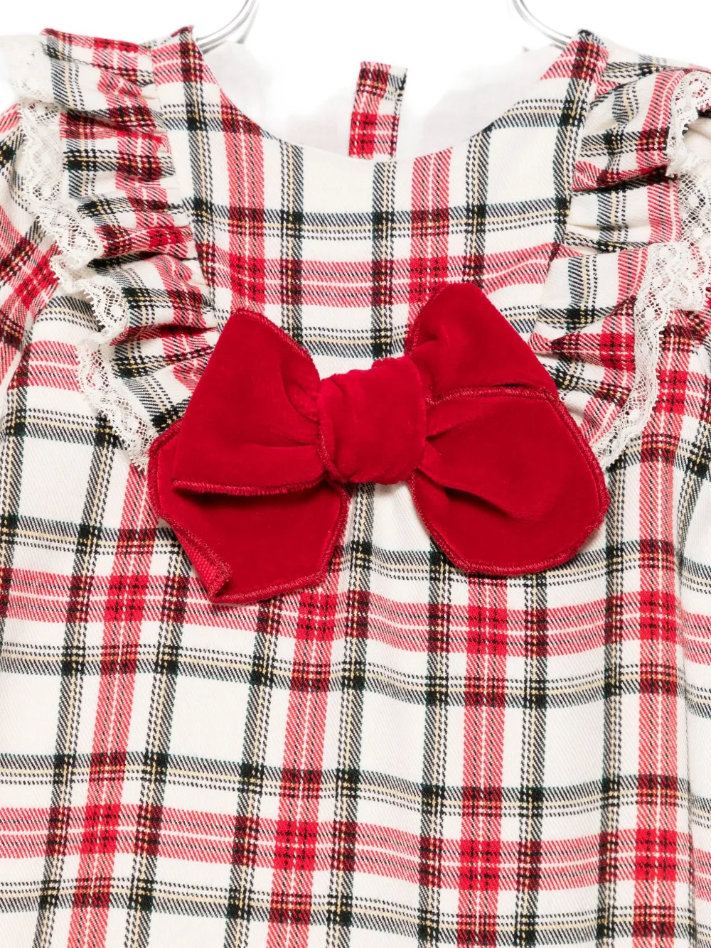 La Stupenderia Checked Lace-trimmed Dress In Red