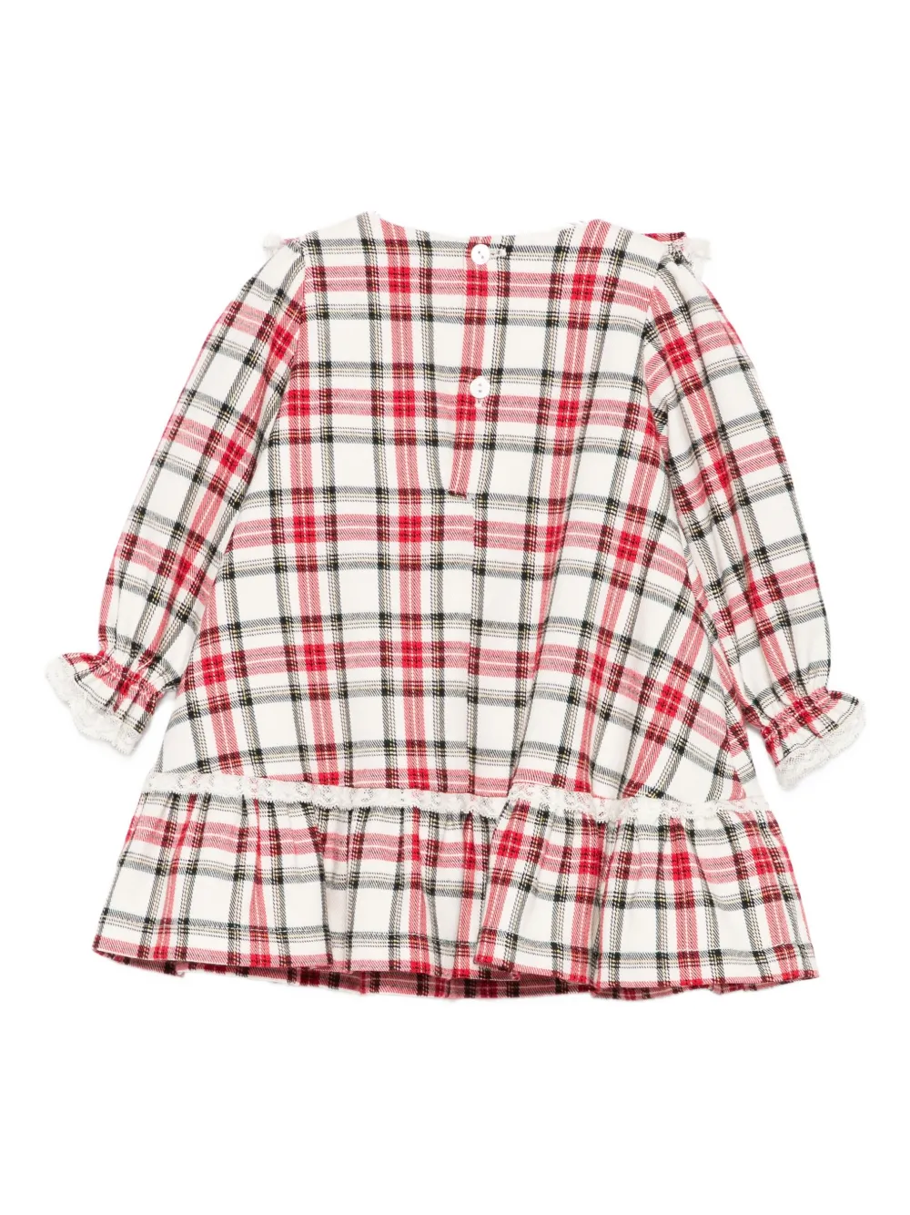 La Stupenderia Checked Lace-trimmed Dress In Red