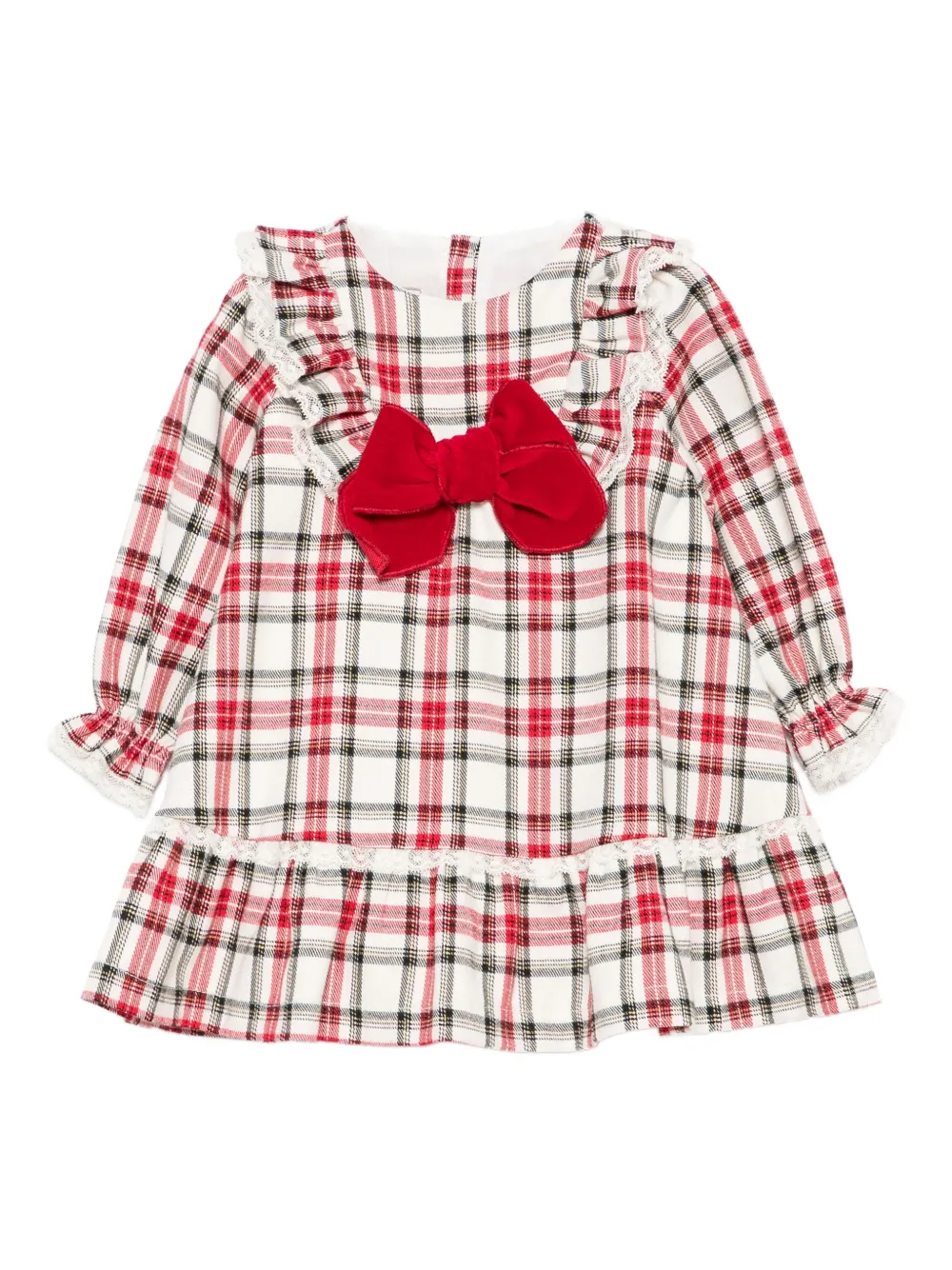 La Stupenderia checked lace-trimmed dress | Red | Image 1