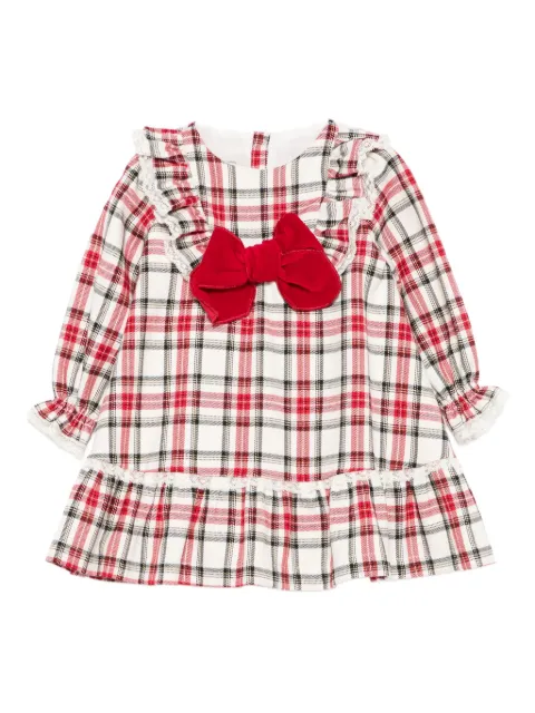 La Stupenderia vestido con motivo de cuadros y ribete de encaje