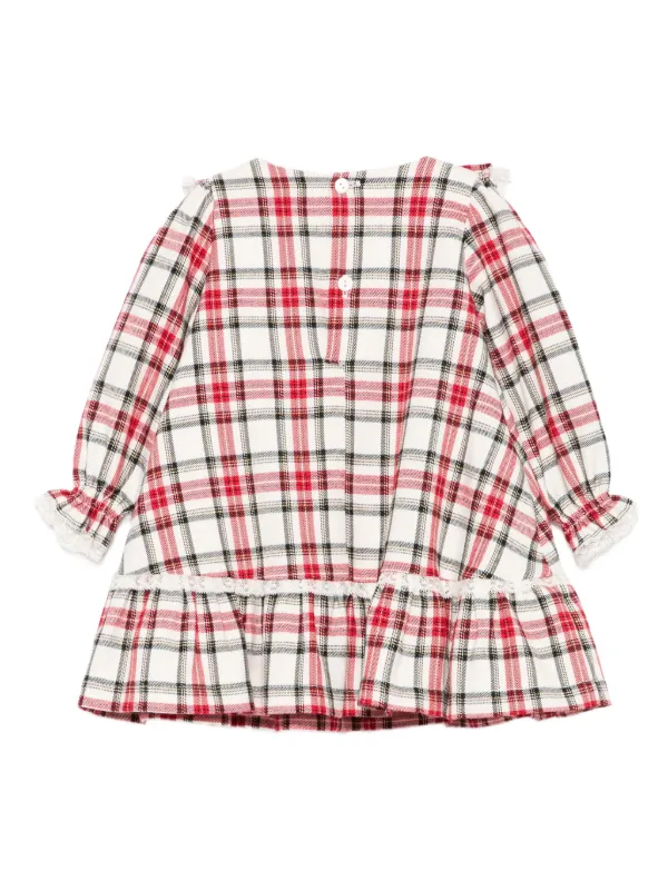La Stupenderia Checked lace-trimmed Dress | Red | FARFETCH CA