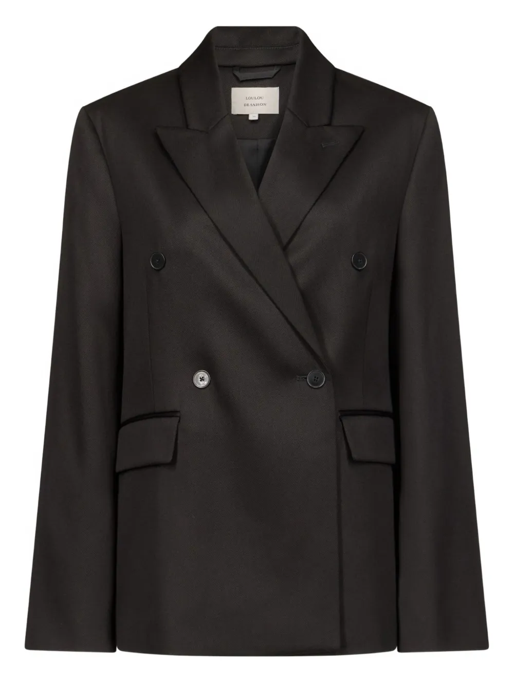 LouLou de Saison HORN double-breasted peak-lapel blazer | Black | Image 1