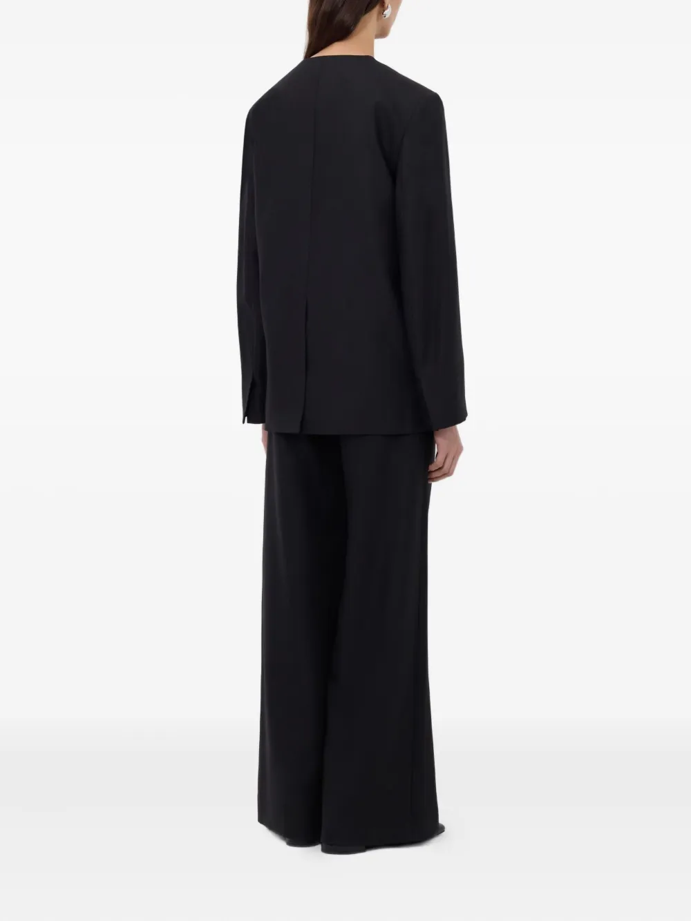 LouLou de Saison Munro jack met dubbele rij knopen en V-hals Zwart