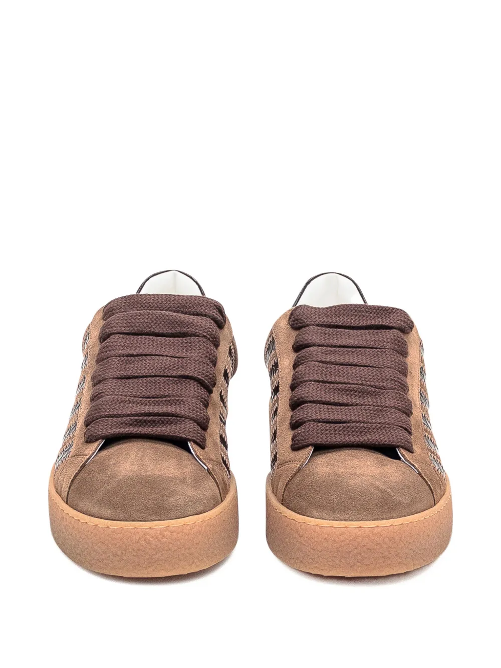 DSQUARED2 Rapper's Delight suede striped trainers Brown