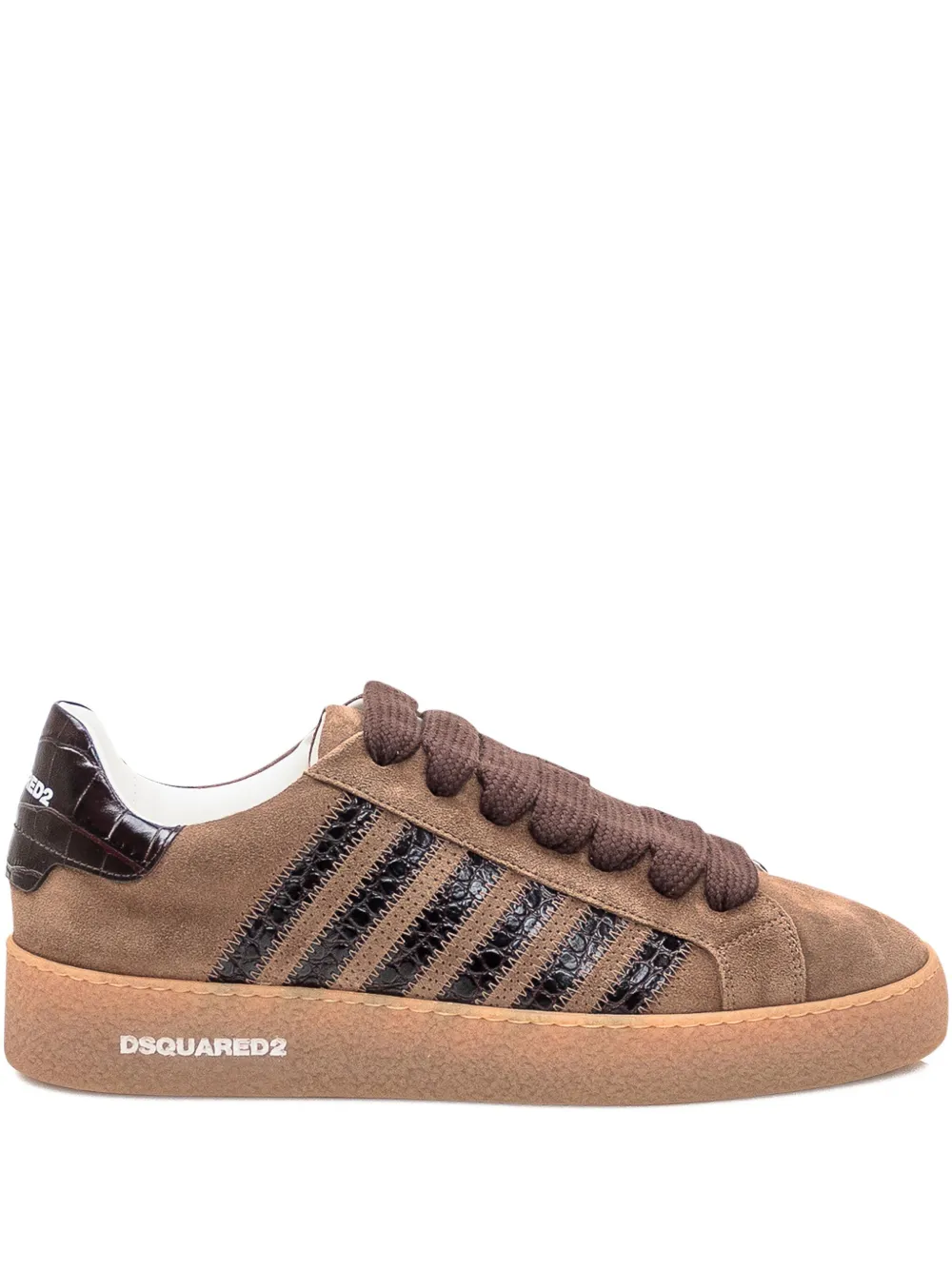 DSQUARED2 Rapper's Delight suede striped trainers Brown