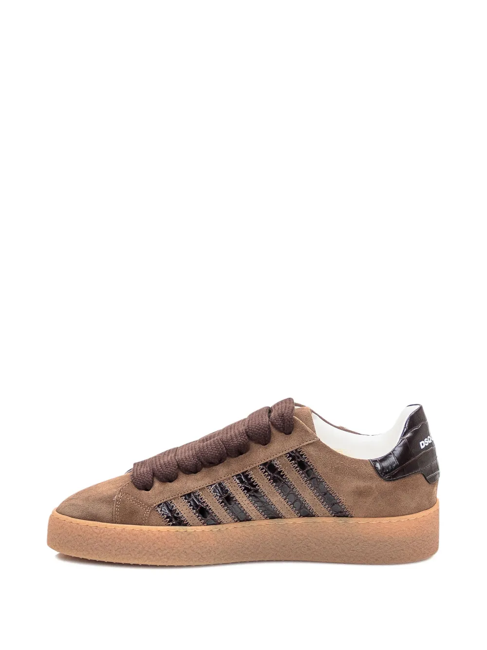 DSQUARED2 Rapper's Delight suede striped trainers Brown