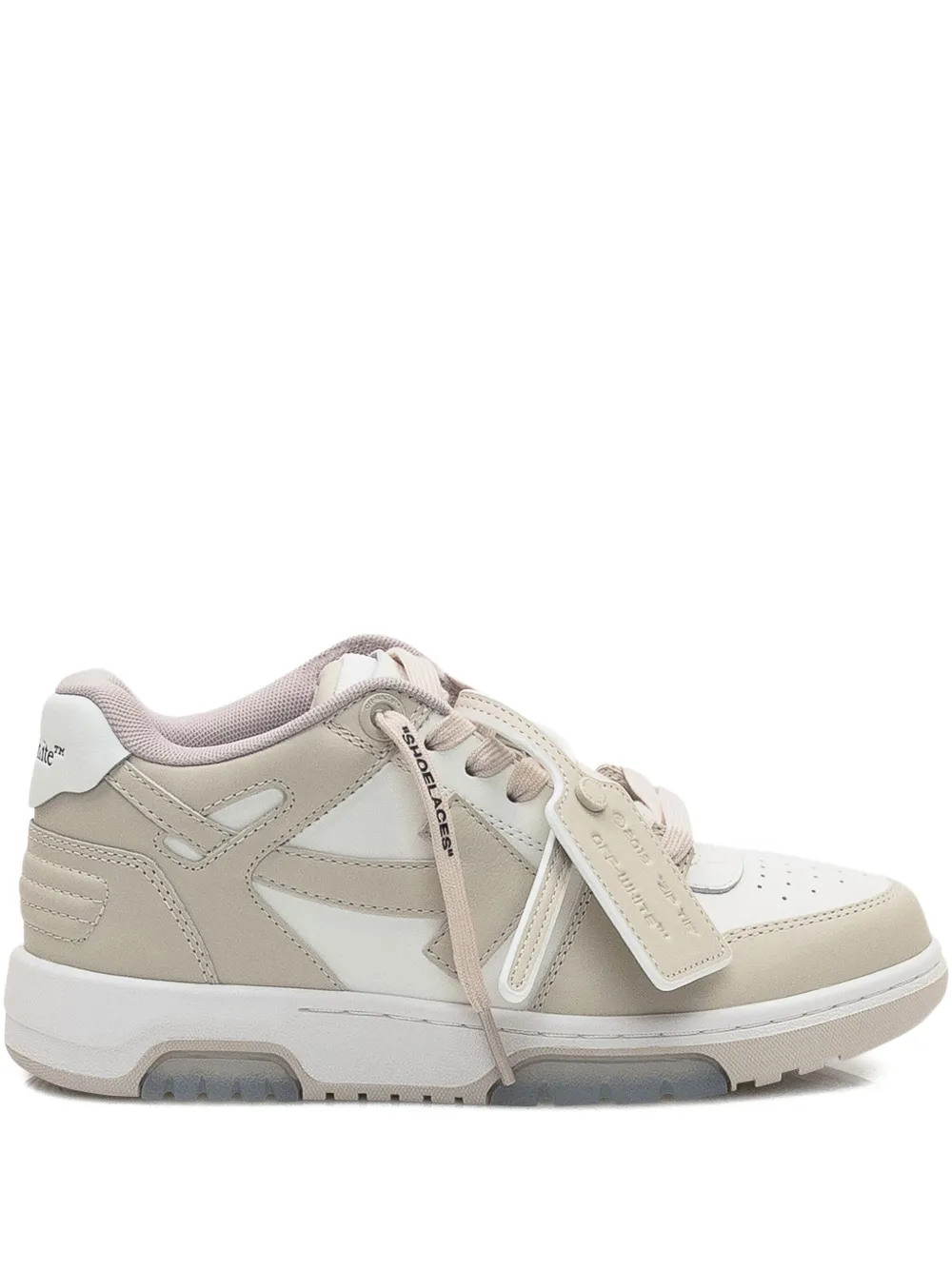 Off-White Out Of Office leren sneakers Beige