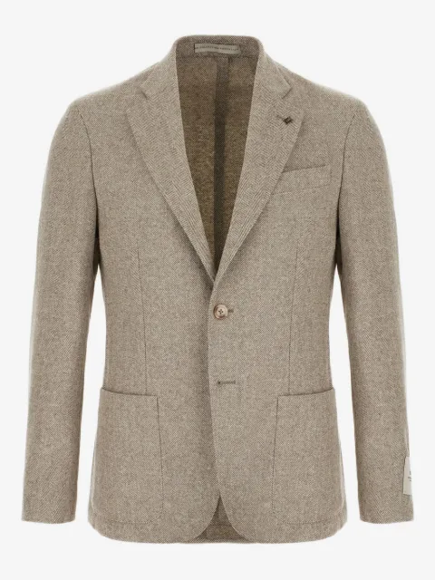 Corneliani herringbone single-breasted blazer