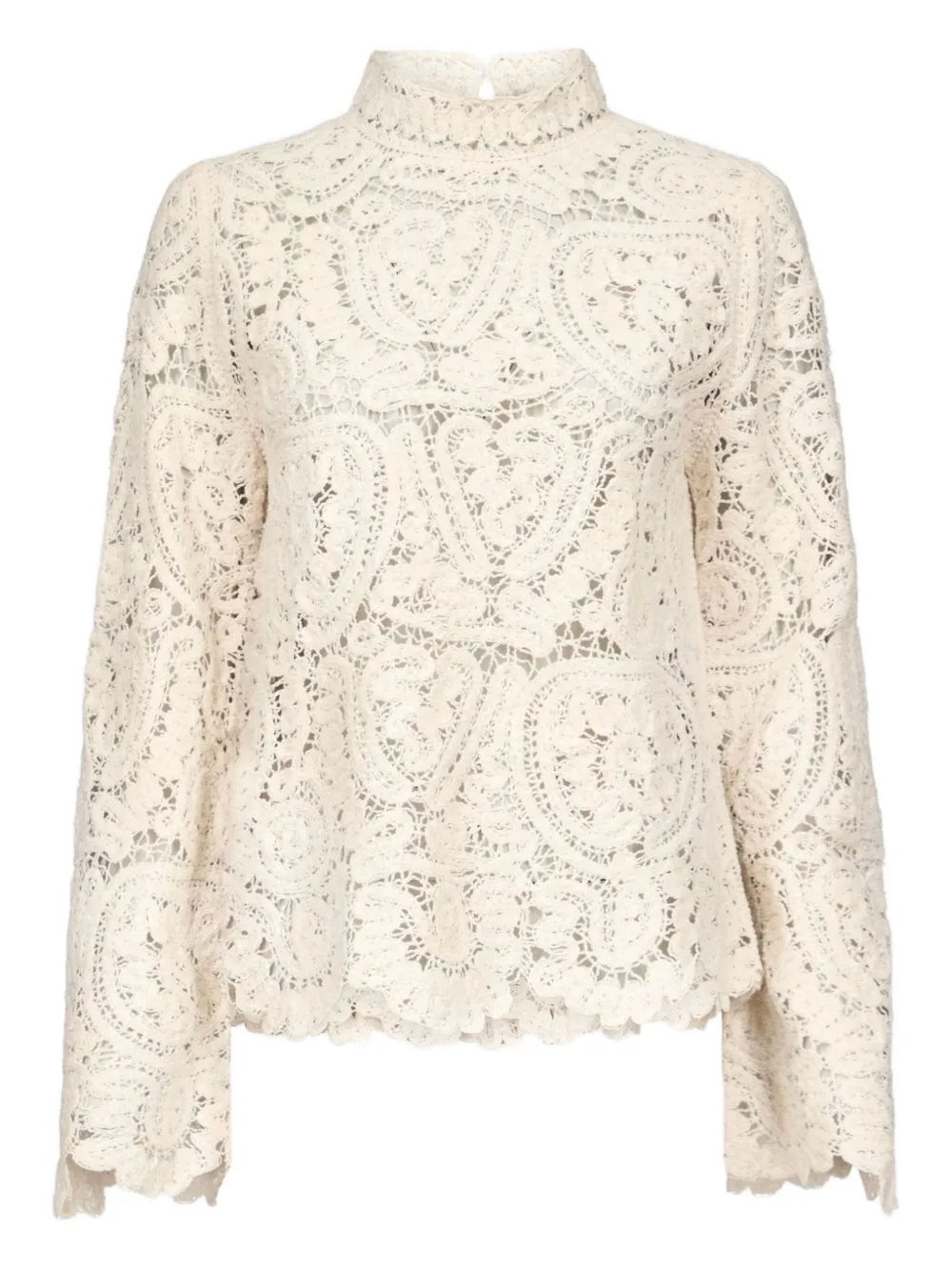 LouLou de Saison Wade paisley-pattern velvet-silk top | Neutrals | Image 1