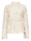 LouLou de Saison Wade paisley-pattern velvet-silk top - Neutrals