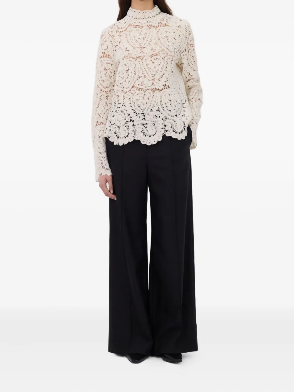 LouLou de Saison Wade fluwelen-zijden top met paisley-print - Beige