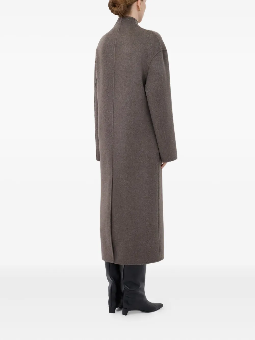 Loulou De Saison Amory Double-breasted Button Coat In Brown