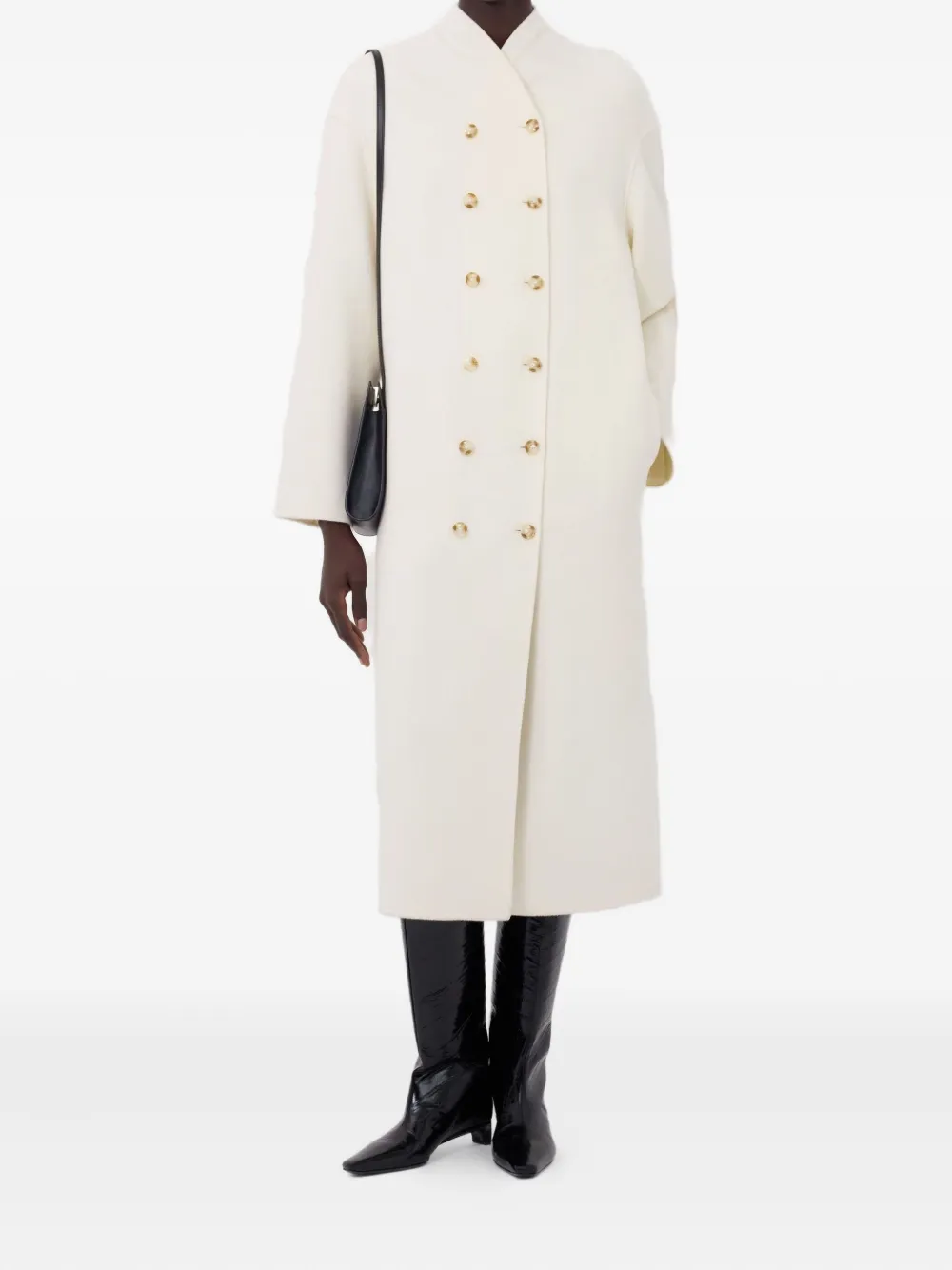 Loulou De Saison Amory Double-breasted-button Coat In Neutral