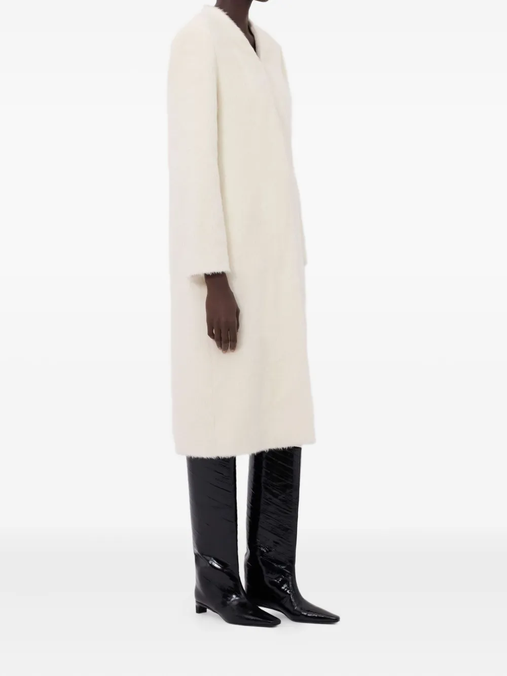 Loulou De Saison V-neck Single-breasted Coat In White