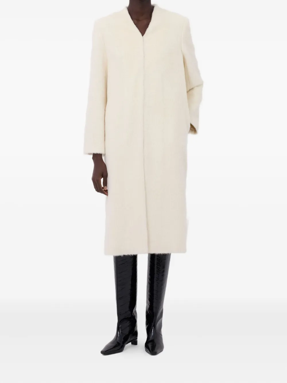 Loulou De Saison V-neck Single-breasted Coat In White
