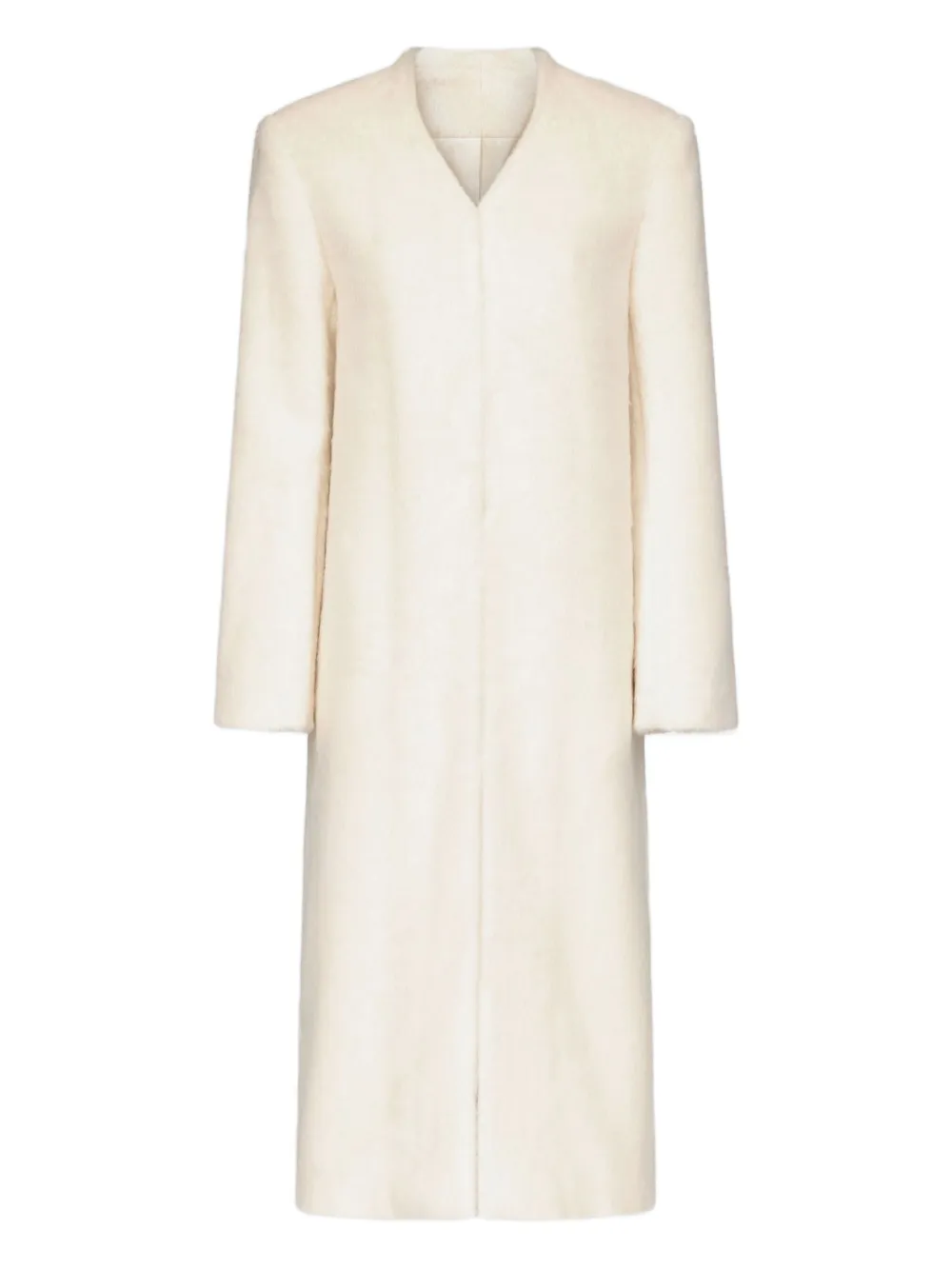 Loulou De Saison V-neck Single-breasted Coat In White