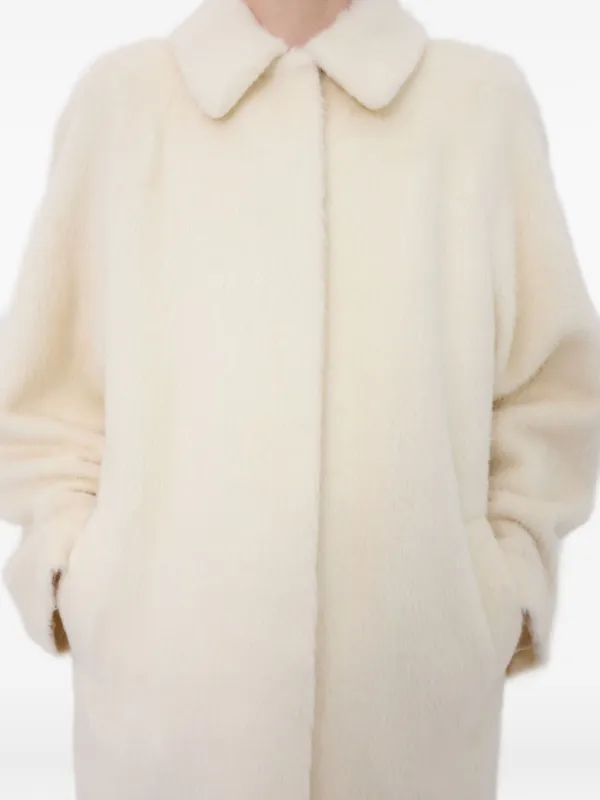 LouLou De Saison Jakob spread-collar Alpaca Coat | White