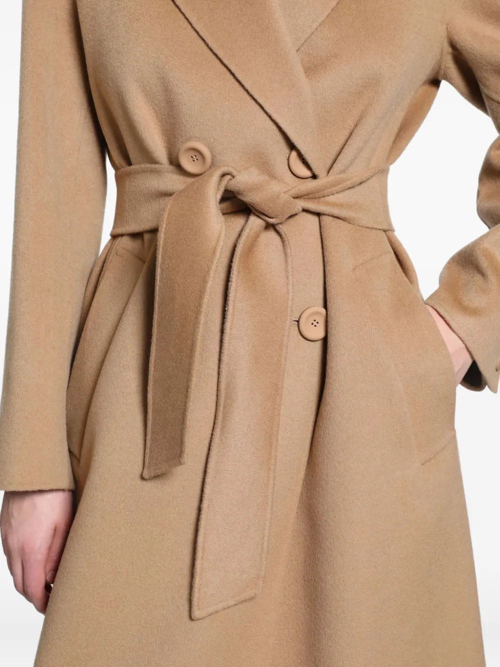 Max Mara Canneti Double-breasted Coat In Neutral