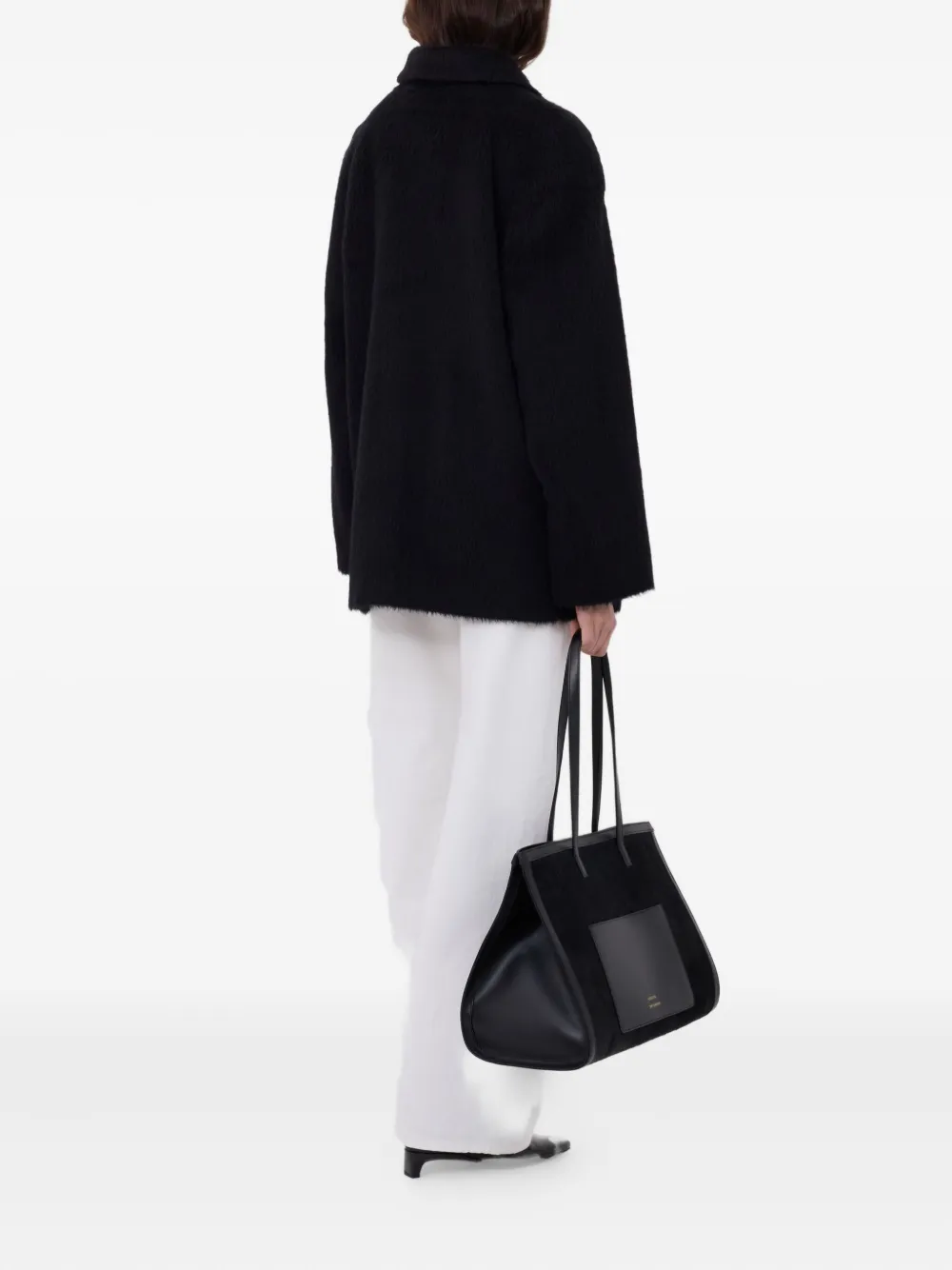 Loulou De Saison Jakob Concealed-button Placket Coat In Black