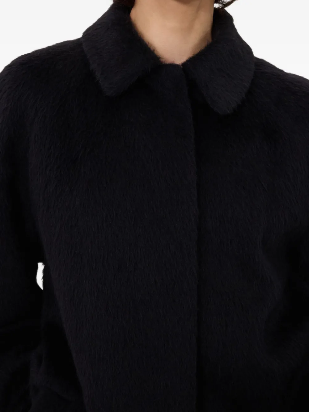 Loulou De Saison Jakob Concealed-button Placket Coat In Black