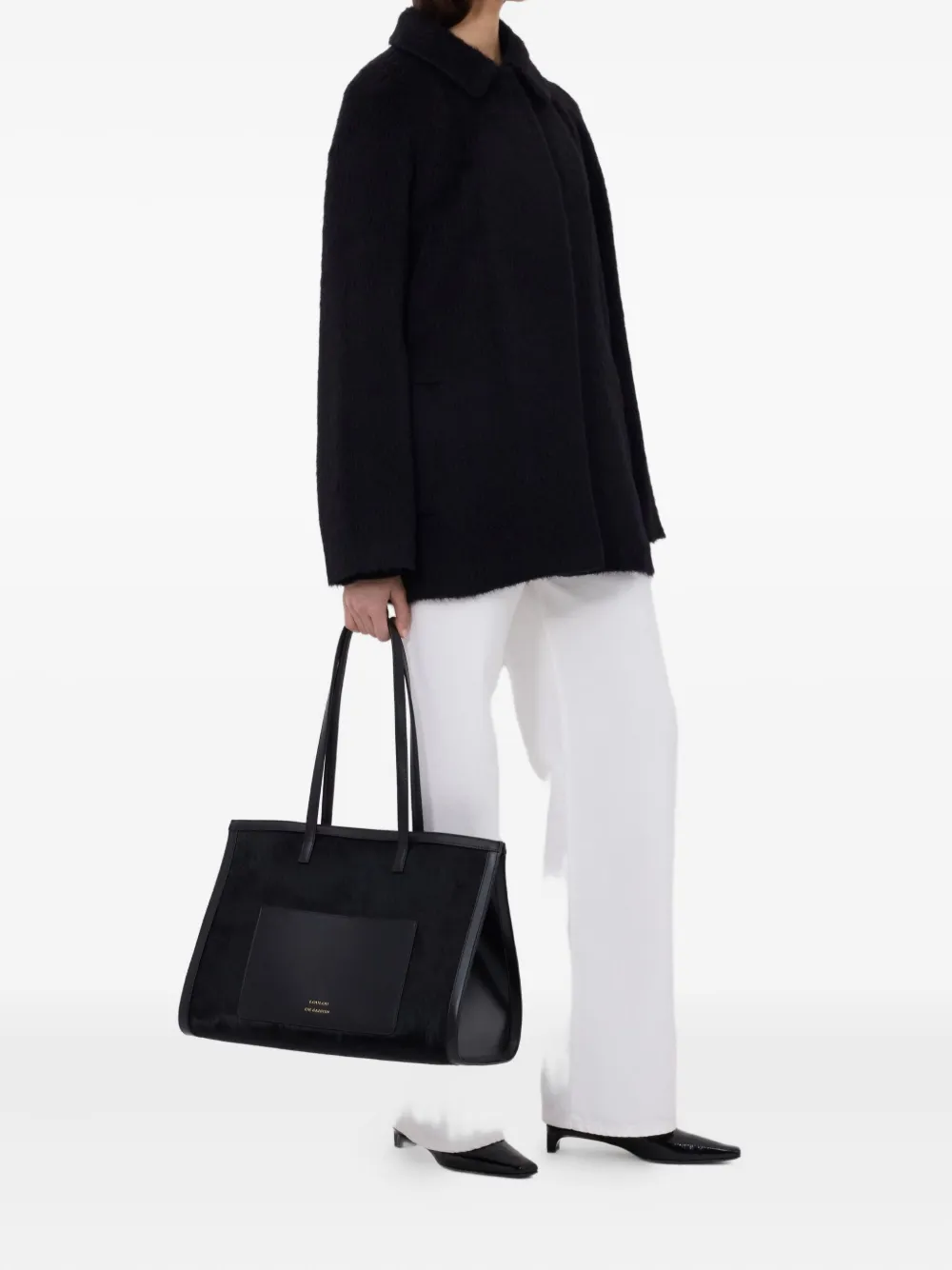 Loulou De Saison Jakob Concealed-button Placket Coat In Black
