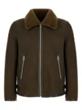 Paul Smith shearling leather-trimmed jacket - Brown