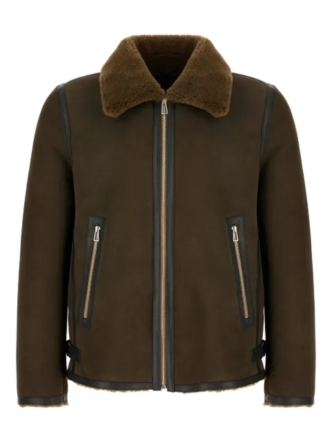 Paul Smith shearling leather-trimmed jacket