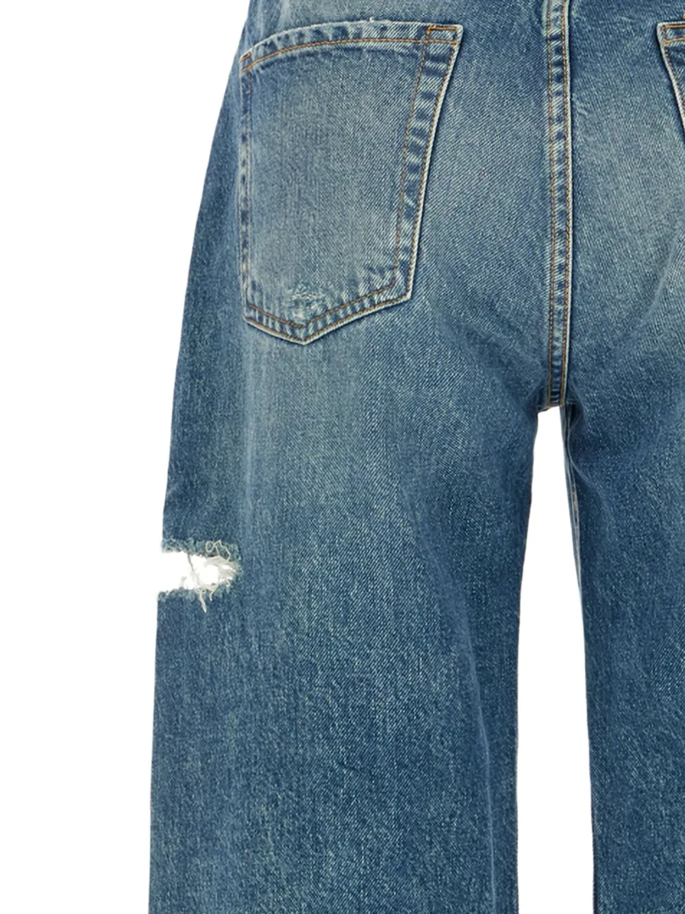 ICON DENIM distressed cotton jeans Blauw