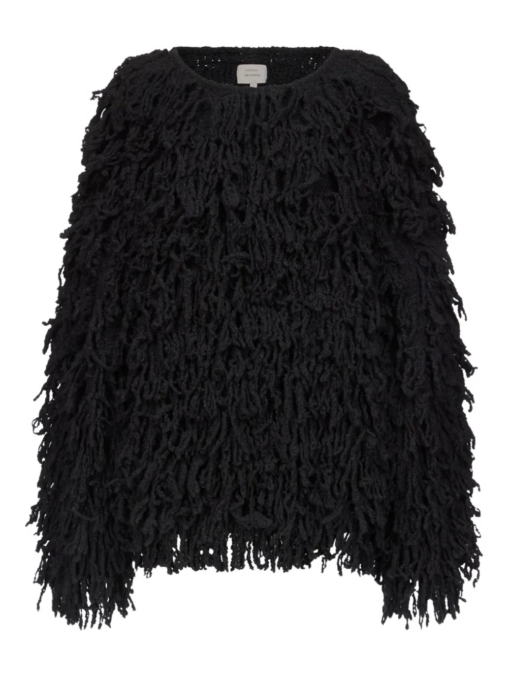 Loulou De Saison Gabin Fringe Sweater In Black