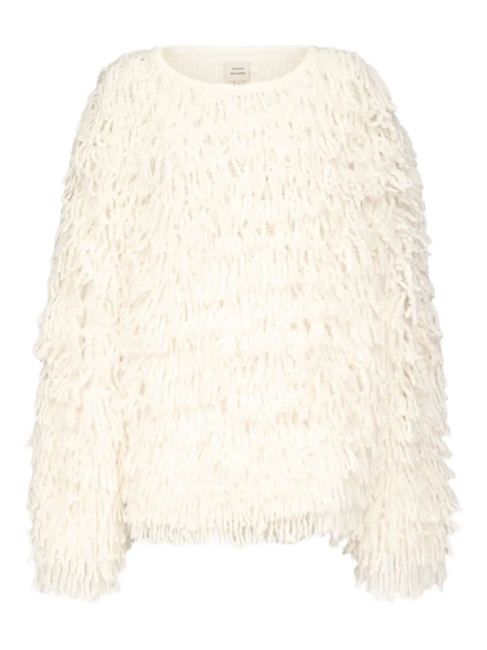 Loulou De Saison Fringe Wool Sweater In White