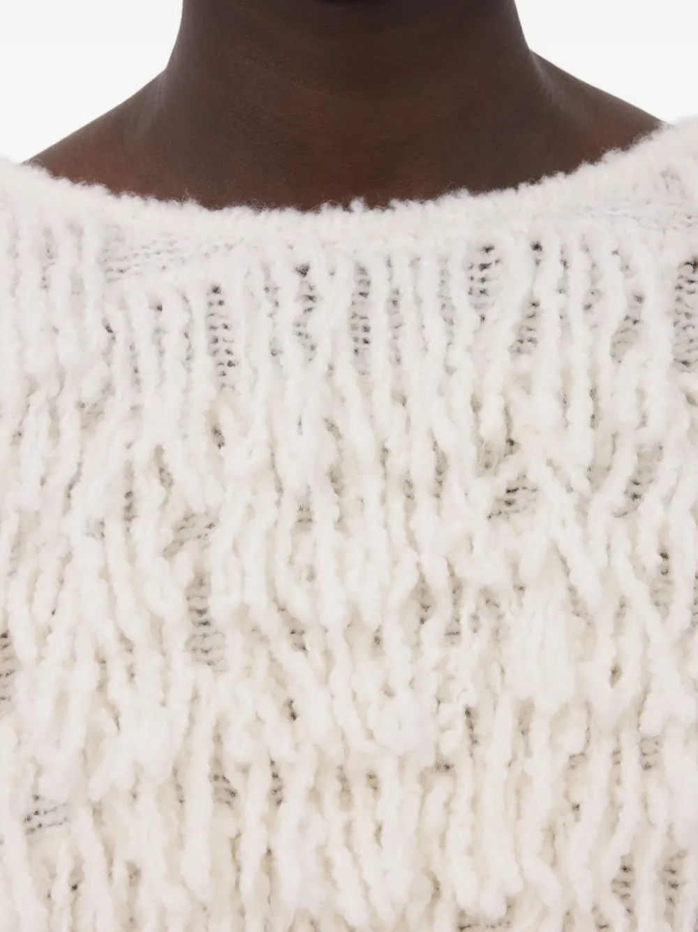 Loulou De Saison Fringe Wool Sweater In White